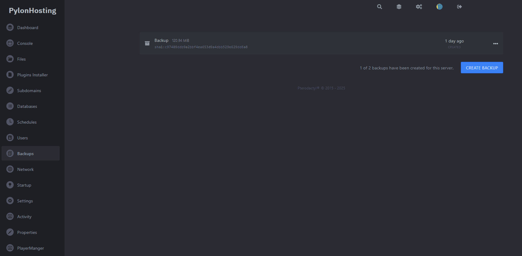 Panel screenshot